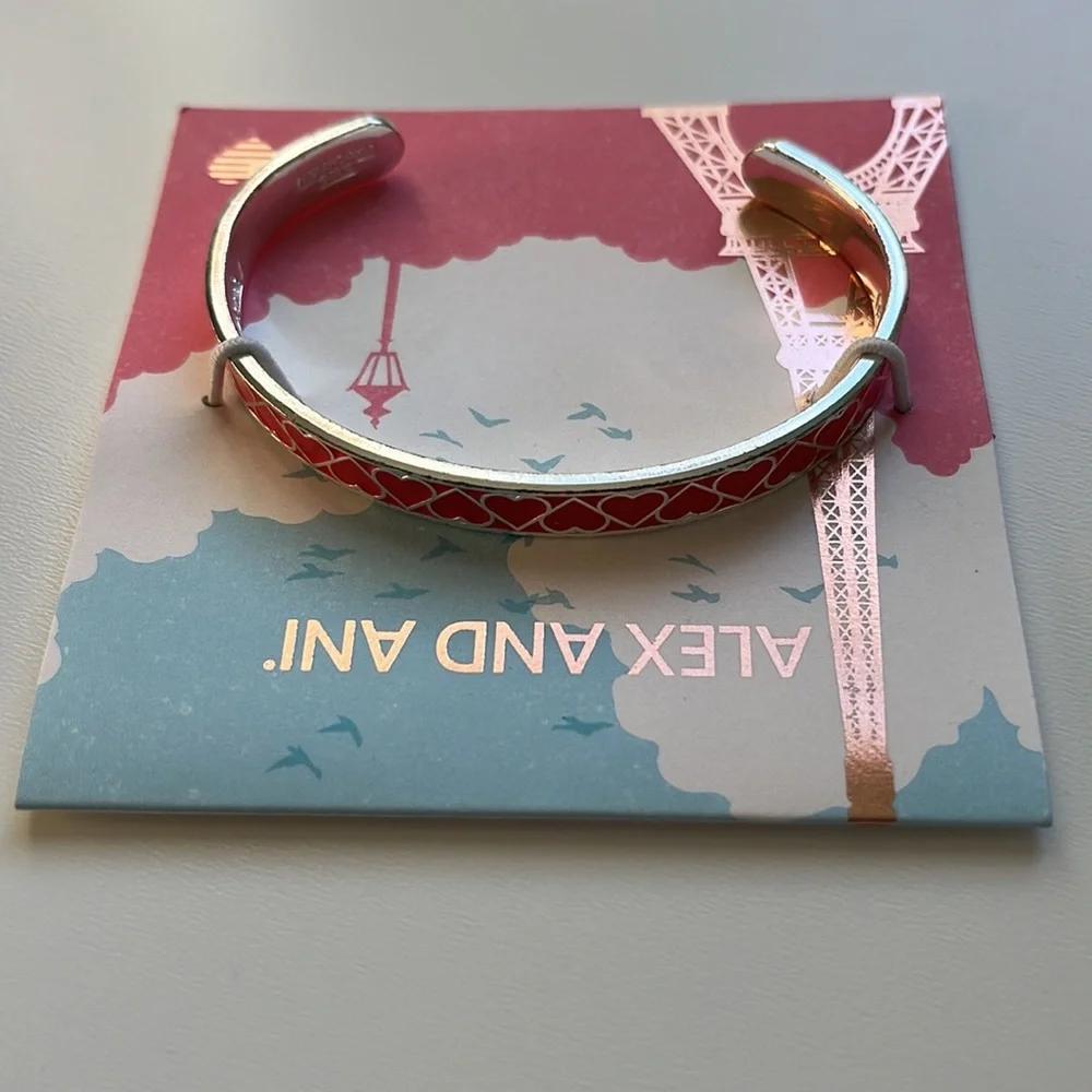 NWT Alex and Ani Red Heart Cuff Bracelet - Picture 4 of 5